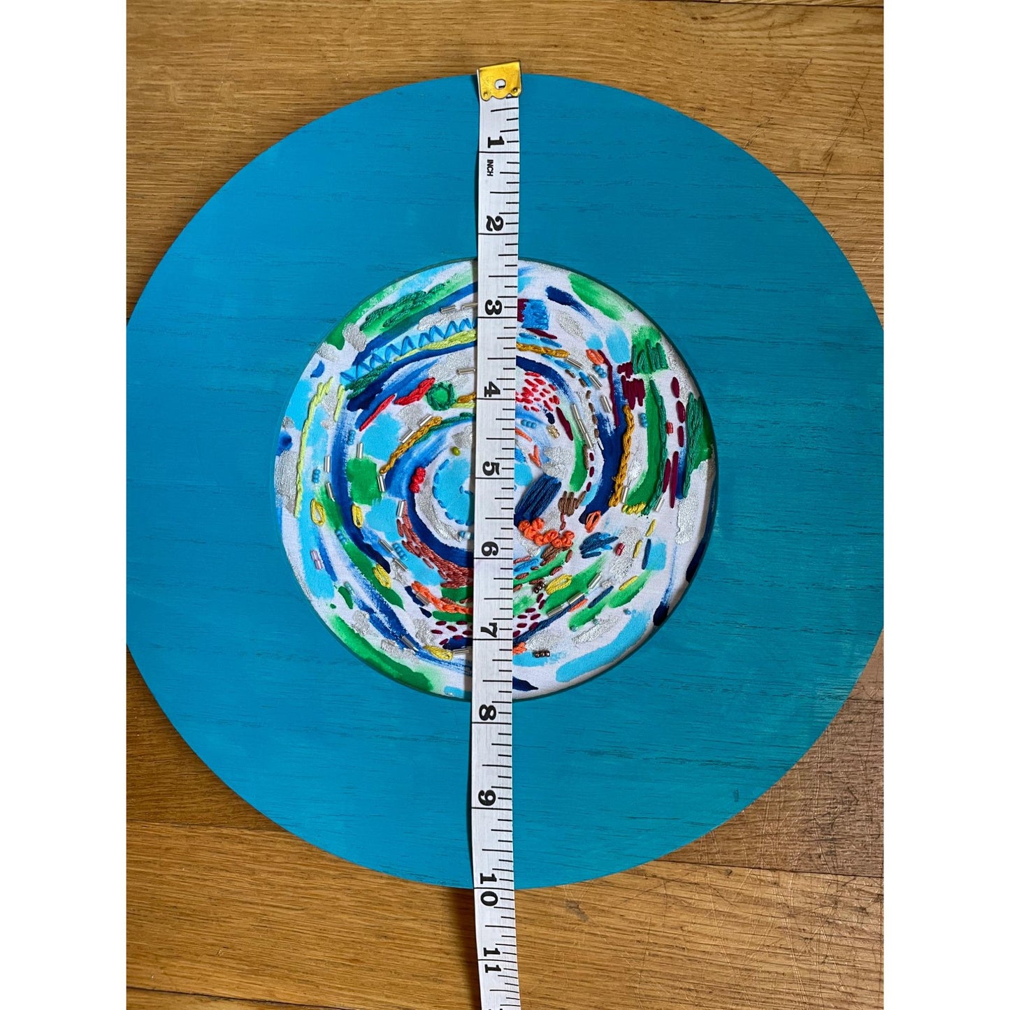 Color Swirl - Mixed Media Embroidered Painted Artwork