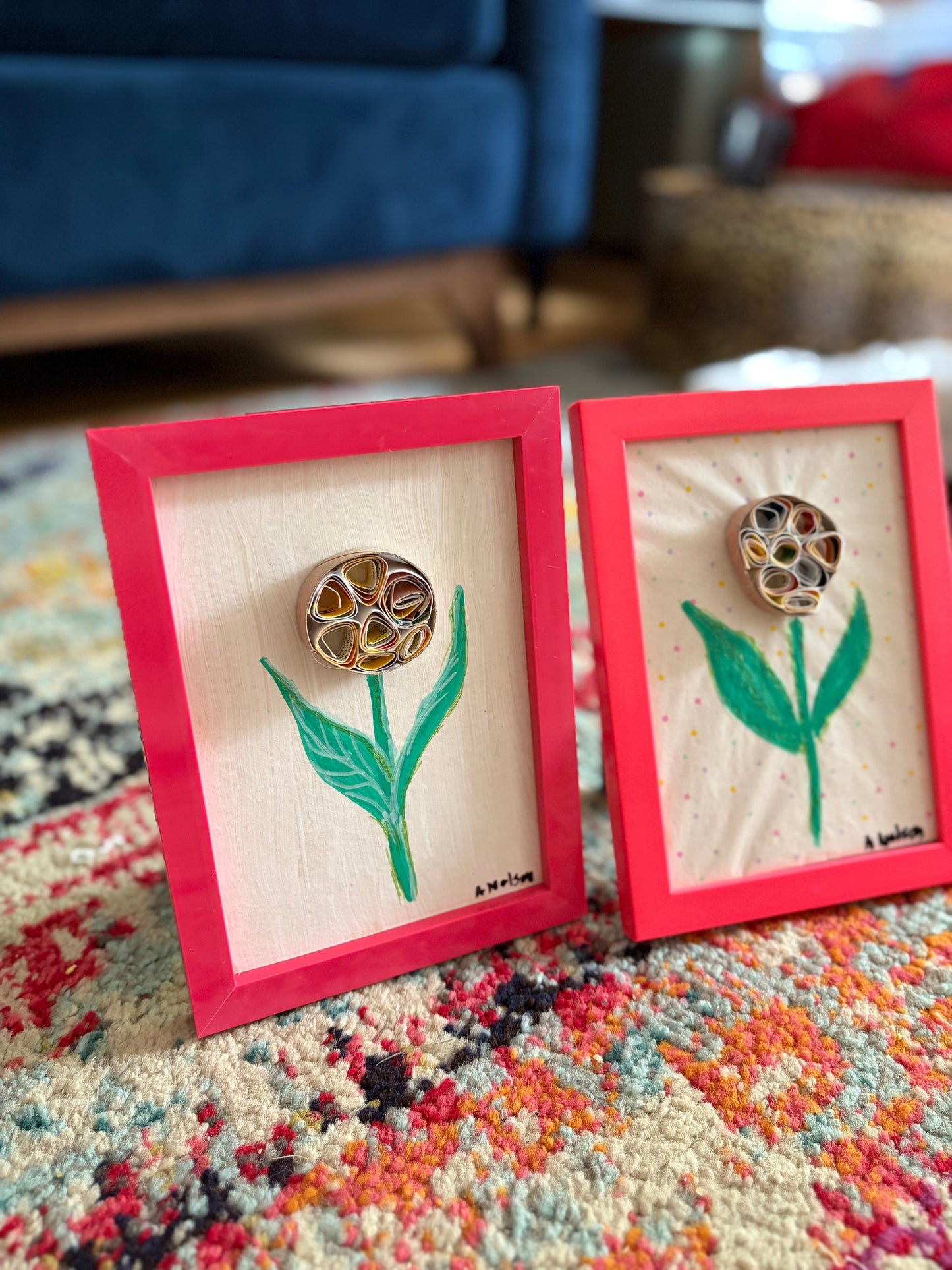 Upcycled Flowers- Mixed Media Duo