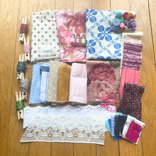 Curated Vintage Mixed Media Kit - Blues