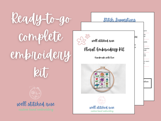 Floral Embroidery Kit | Vintage Stitch Set