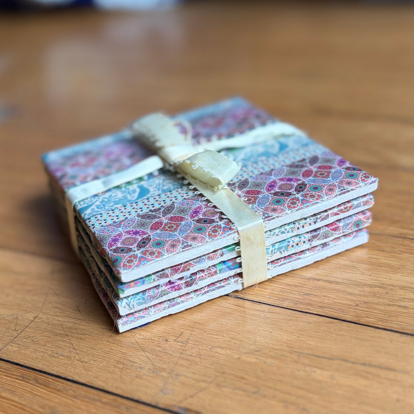 Set of 4 Colorful Boho Coasters