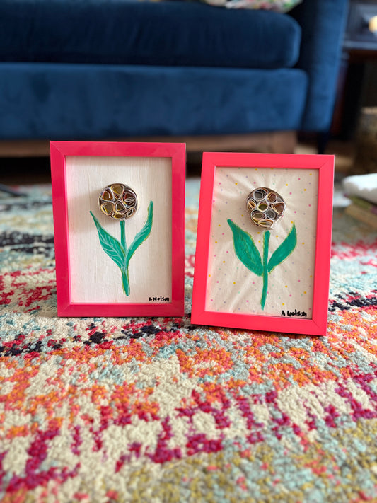 Upcycled Flowers- Mixed Media Duo