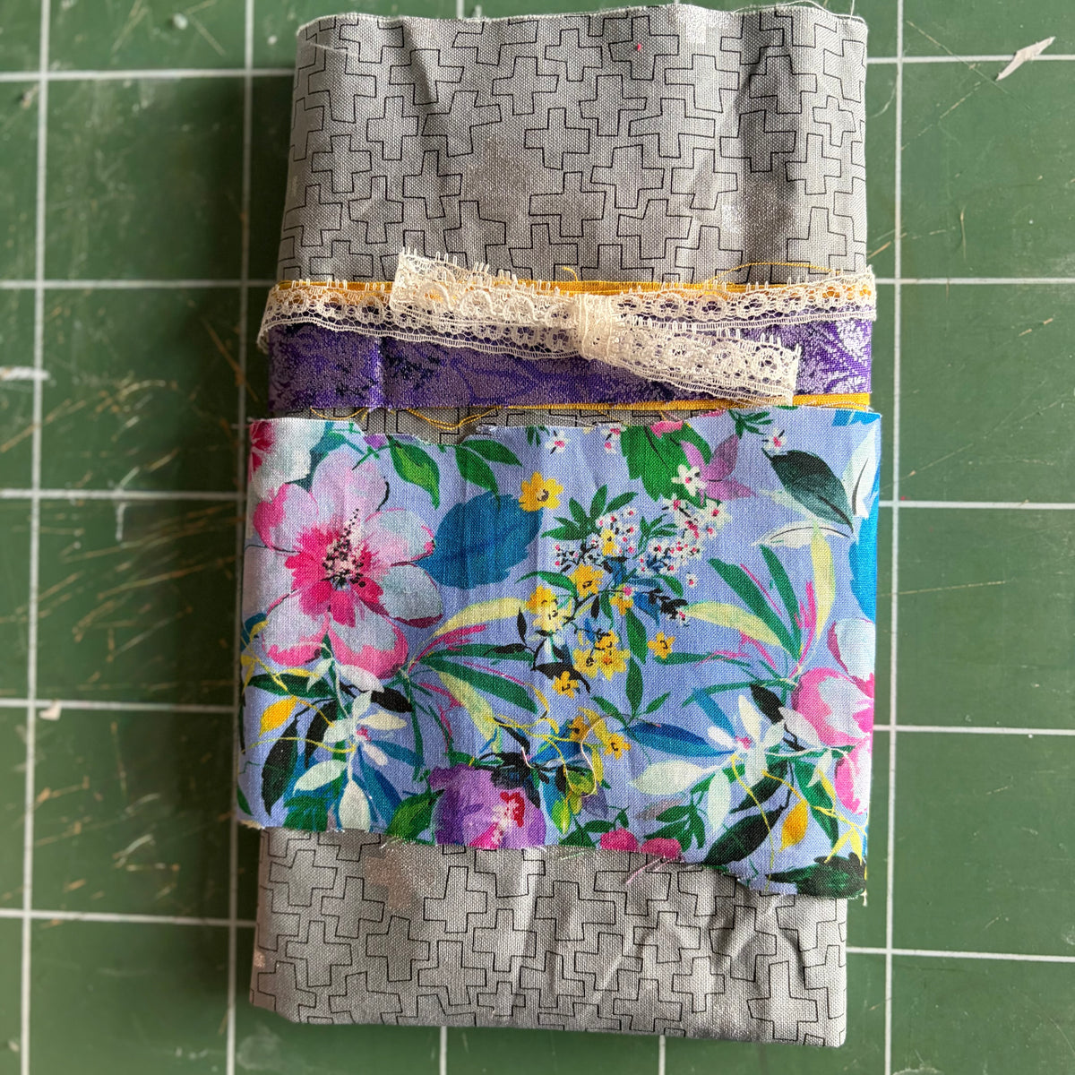 Curated Blue Floral Bundle - Fabric, Junk Journal, Mending