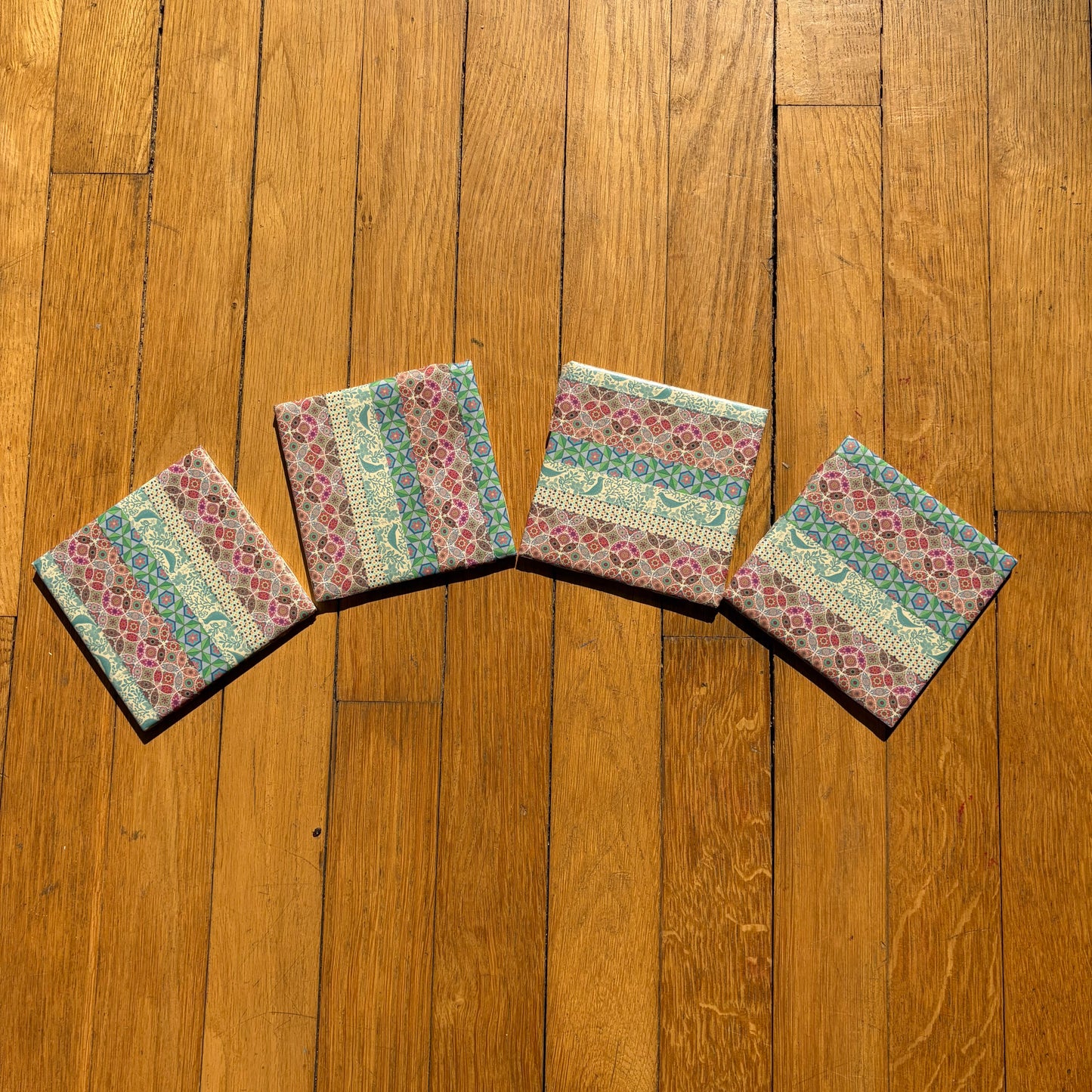 Set of 4 Colorful Boho Coasters