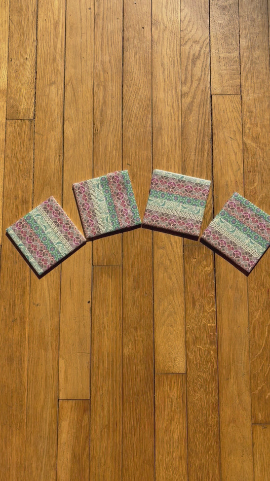Set of 4 Colorful Boho Coasters
